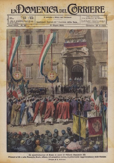 The Rome Demonstration in Honor of Victor Emmanuel III by Achille Beltrame