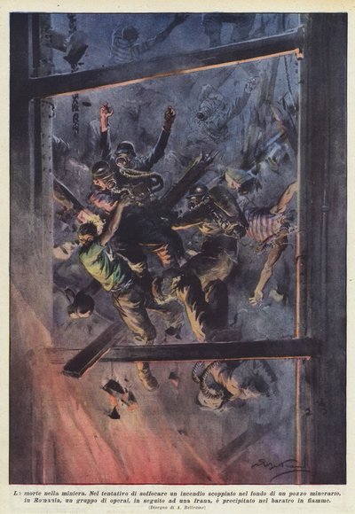 Death in the Mine by Achille Beltrame