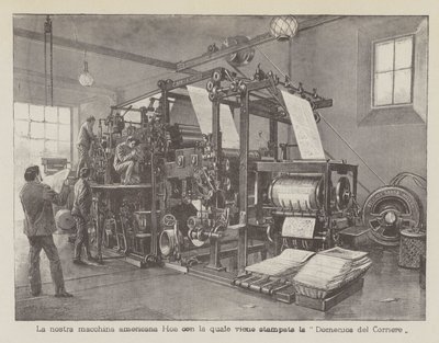 Our American Hoe Machine with Which La Domenica del Corriere is Printed by Achille Beltrame