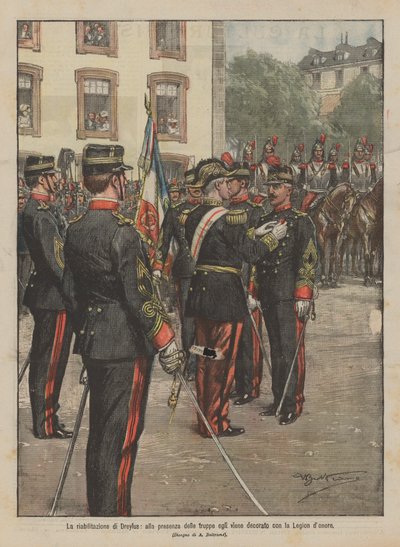 The rehabilitation of Dreyfus, decorated with the Legion of Honor in the presence of the troops by Achille Beltrame