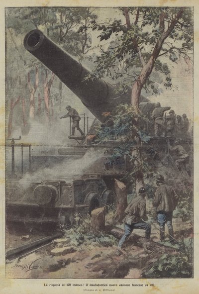The response to the German 420, the new gigantic French 400 cannon by Achille Beltrame