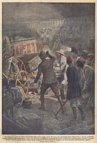 The Discovery of Great Treasures of Ancient Thebes in the Tomb of a Pharaoh by Achille Beltrame