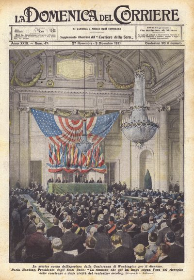 The Historic Scene of the Opening of the Washington Disarmament Conference by Achille Beltrame