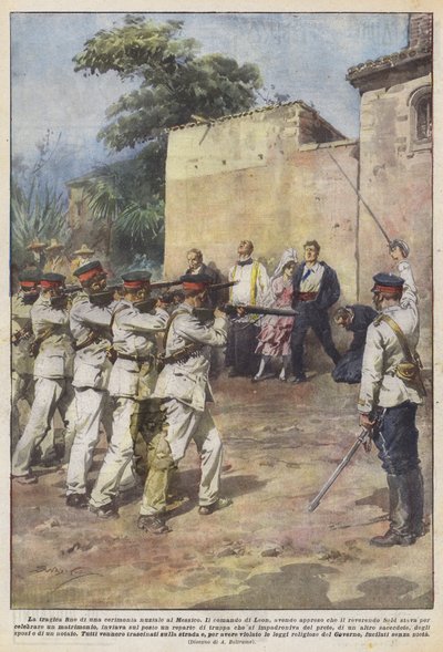 The Tragic End of a Wedding Ceremony in Mexico by Achille Beltrame
