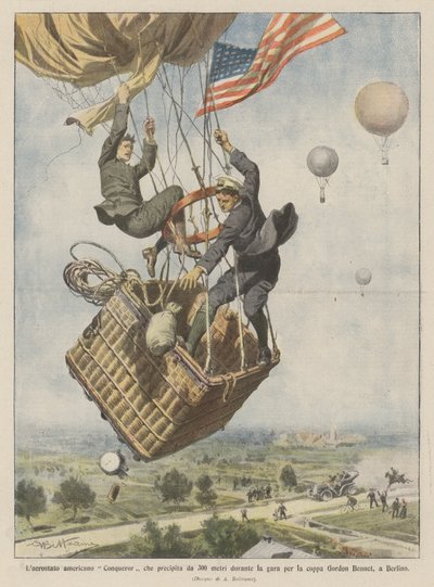 The American Balloon Conqueror Crashing from 300 Meters During the Gordon Bennett Cup Race in Berlin by Achille Beltrame