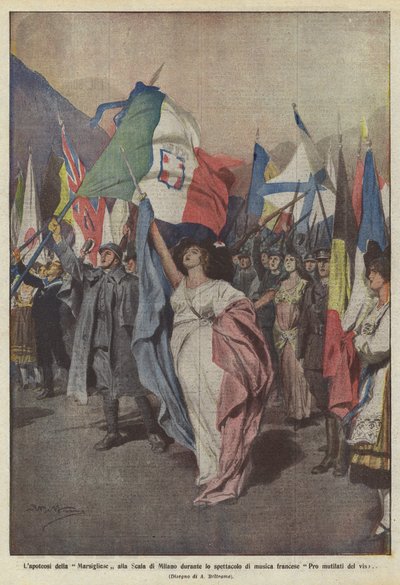 The Apotheosis of the Marseillaise at La Scala in Milan During the French Music Show for the Mutilated of the Face by Achille Beltrame