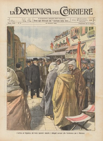 The Arrival in Algeciras of the Special Train Carrying European Delegates to the Conference on Morocco by Achille Beltrame