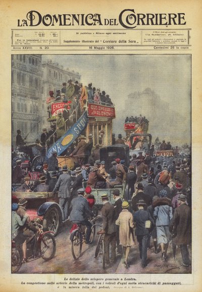 The Delights of the General Strike in London by Achille Beltrame