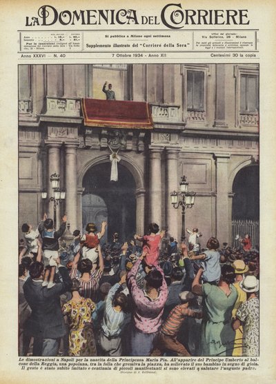 Demonstrations in Naples for the Birth of Princess Maria Pia by Achille Beltrame