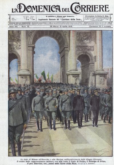 The Celebrations in Milan for the Army and Navy on the Anniversary of the Five Days by Achille Beltrame
