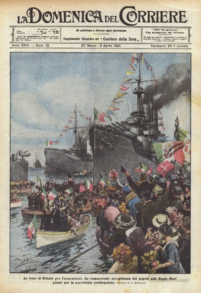 The celebrations in Trieste for the annexation by Achille Beltrame