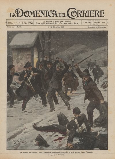 The Victims of Duty, Two Carabinieri Brutally Attacked and Wounded Near Lanzo Torinese by Achille Beltrame