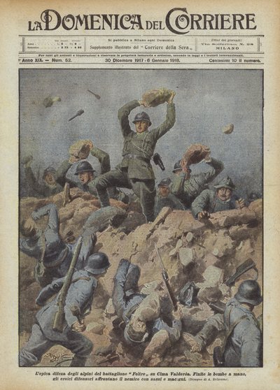 The Epic Defense of the Alpine Battalion Feltre on Cima Valderoa by Achille Beltrame