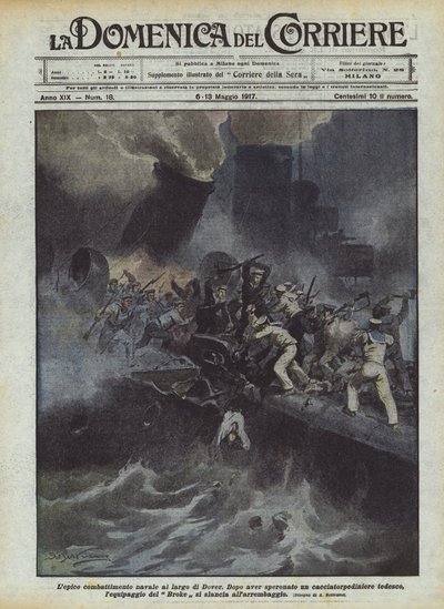 The Epic Naval Battle Off Dover by Achille Beltrame