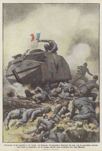 The Heroism of a Tank Driver in France by Achille Beltrame