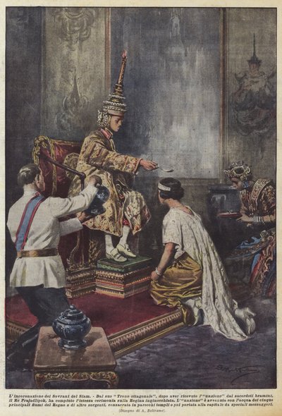 The Coronation of the Sovereigns of Siam by Achille Beltrame