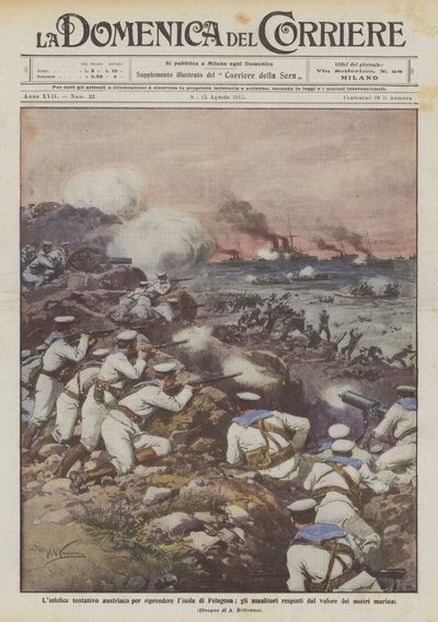 The Unfortunate Austrian Attempt to Recapture the Island of Pelagosa, the Assailants Repelled by by Achille Beltrame