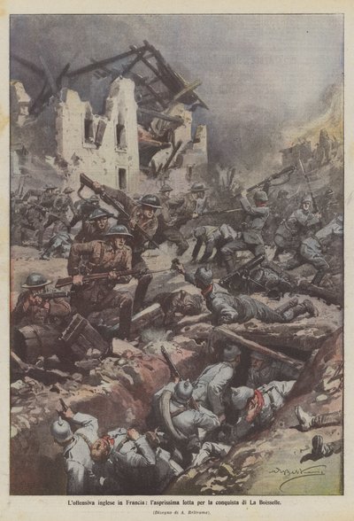 The English offensive in France, the fierce battle for the conquest of La Boisselle by Achille Beltrame