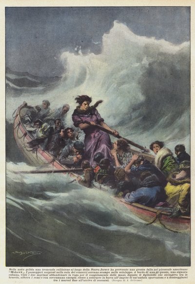 On a Freezing Night, a Terrible Collision Off the Coast of New Jersey Caused a Large by Achille Beltrame