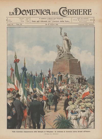 On the fiftieth anniversary of the Battle of Melegnano, the ceremony last Sunday in front of the Ossuary by Achille Beltrame