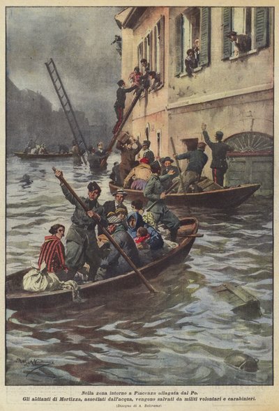 The Area Around Piacenza Flooded by the Po by Achille Beltrame