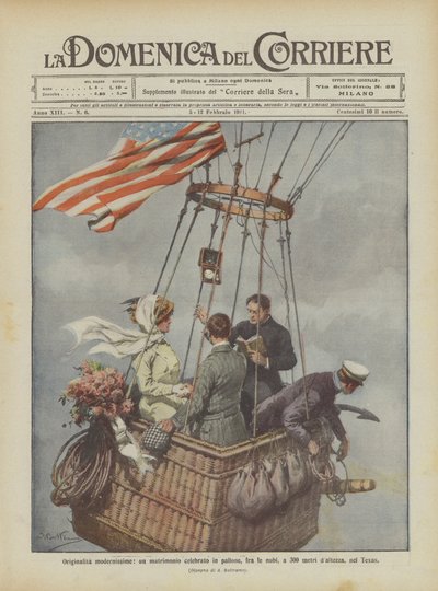 Modern Originality, a Wedding Celebrated in a Balloon Among the Clouds at 300 Meters Height in Texas by Achille Beltrame