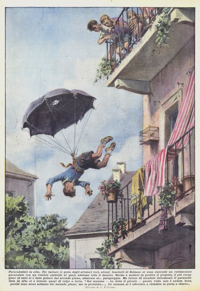 Young paratroopers by Achille Beltrame