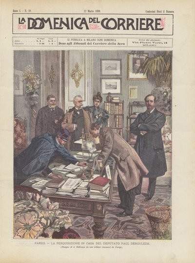 Paris, The Search at the House of Deputy Paul Deroulede by Achille Beltrame