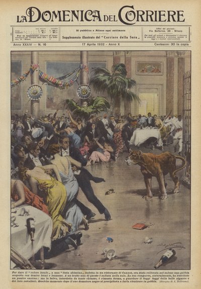 To Give Local Color to an Abyssinian Festival Held in a Restaurant in Cannes by Achille Beltrame