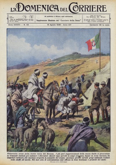Picturesque scenes in the fertile land of the Borana by Achille Beltrame