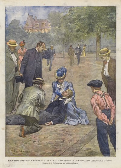 Dreyfus Trial in Rennes, The Attempted Assassination of Defense Lawyer Labori by Achille Beltrame