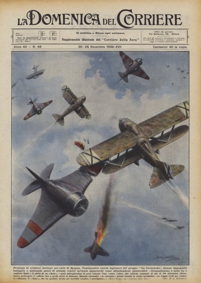 Feats of Italian Aviators in the Sky of Spain by Achille Beltrame
