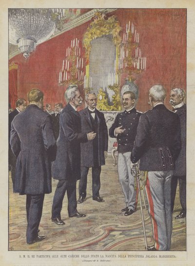 HM The King Informs the High Offices of the State of the Birth of Princess Jolanda Margherita by Achille Beltrame