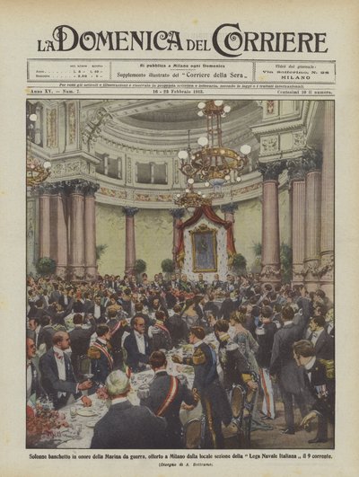 Solemn Banquet in Honor of the Navy, Offered in Milan by the Local Section by Achille Beltrame