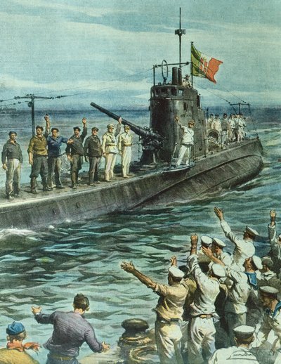 Submarine Returning to Base, September 7 by Achille Beltrame
