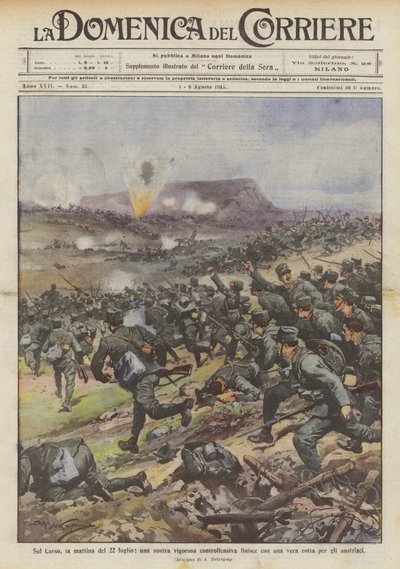 On the Karst, the Morning of July 22, One of Our Vigorous Counteroffensives Ends with a True Rout by Achille Beltrame