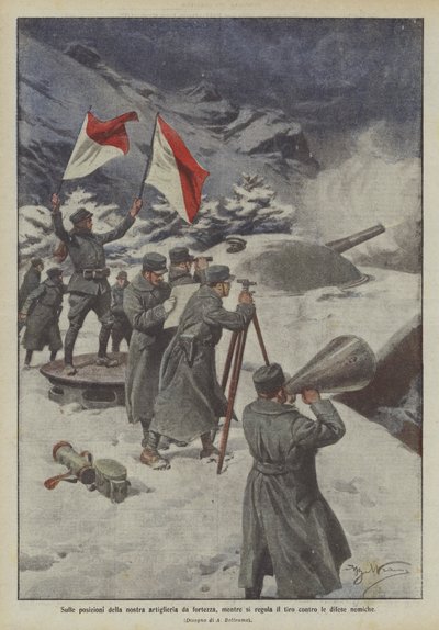 On the Positions of Our Fortress Artillery, While Adjusting Fire Against Enemy Defenses by Achille Beltrame