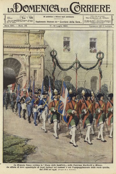 The Brigata Cueno Celebrate the Festa delle Bandiere by Achille Beltrame