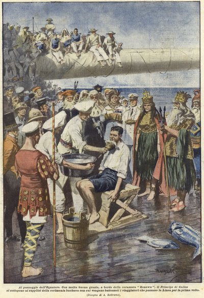 The passage of the equator by Achille Beltrame