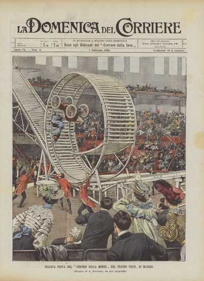 Tragic Test in the Circle of Death at the Price Theater in Madrid by Achille Beltrame
