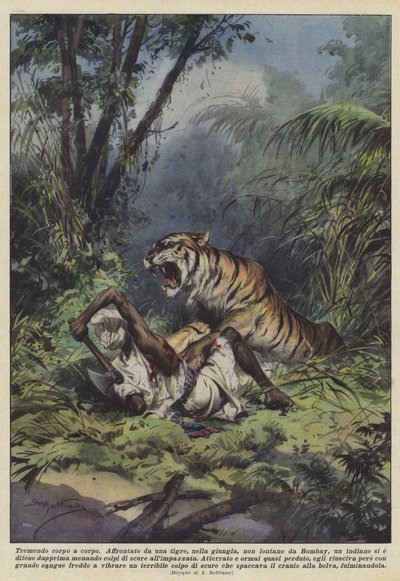 Tremendous Hand-to-Hand Combat by Achille Beltrame