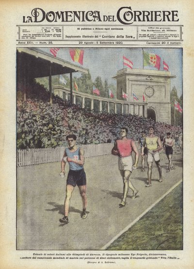 The Triumph of Italian Colors at the Antwerp Olympics by Achille Beltrame