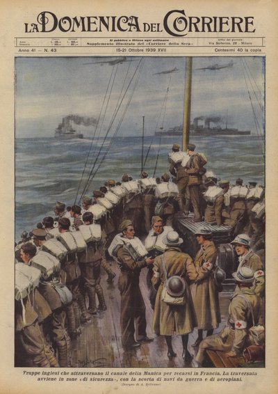 British Troops Crossing the English Channel to Go to France by Achille Beltrame