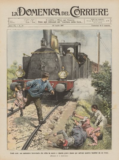 Humble Heroes, a Railway Worker Who Defies Death and Suffers Serious Injury to Save Four People by Achille Beltrame