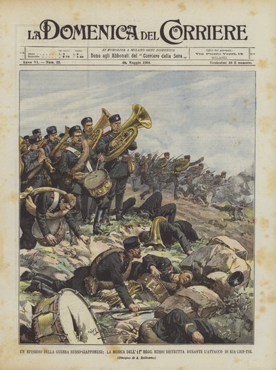 An Episode of the Russo-Japanese War, the Music of the 11th Russian Regiment Destroyed During by Achille Beltrame