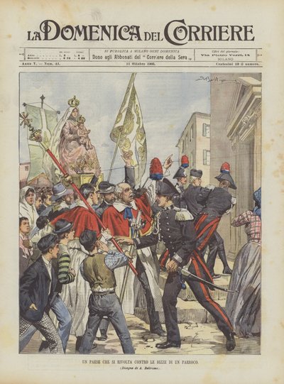 A Village Revolts Against the Whims of a Parish Priest by Achille Beltrame