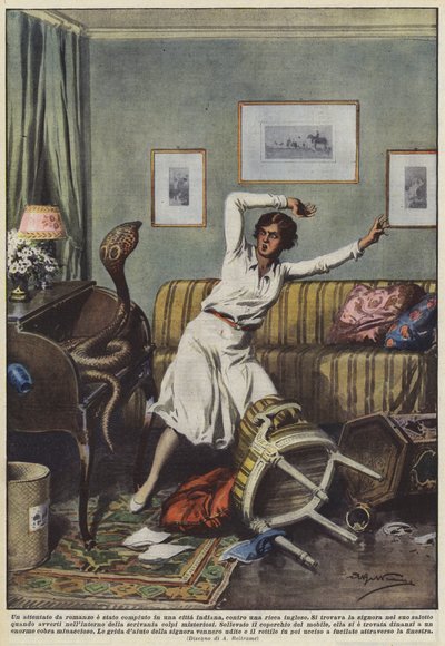 A novel-like attack was carried out in an Indian city against a wealthy Englishwoman by Achille Beltrame