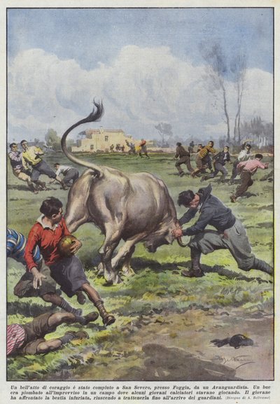 A Brave Act Was Performed in San Severo, Near Foggia, by a Vanguardist by Achille Beltrame