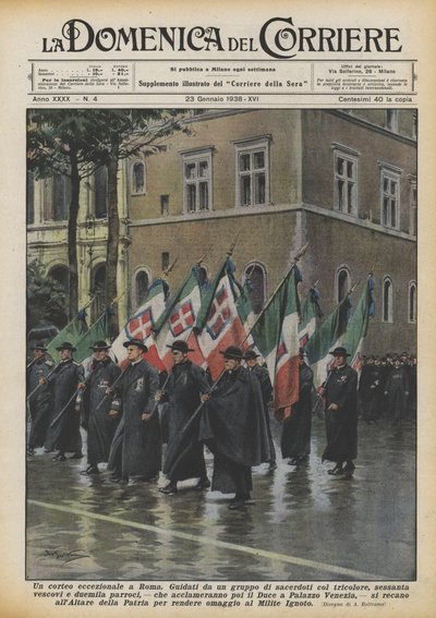 An Exceptional Procession in Rome by Achille Beltrame