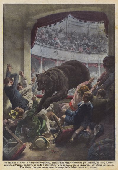 A Drama at the Circus by Achille Beltrame